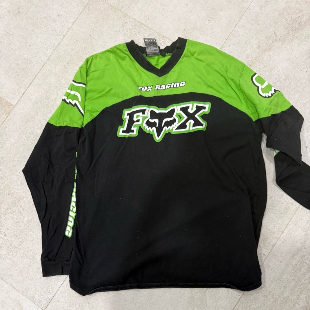 Fox Apparel Lime Green and Black Top